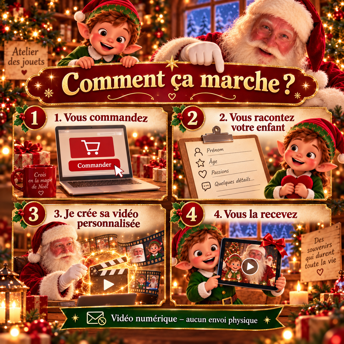 Vidéo personnalisée du Père Noël 🎅🏻