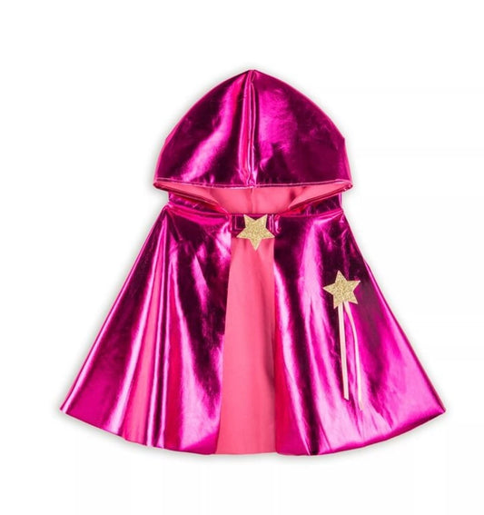 Cape funky courte metallisée rose
