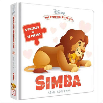 DISNEY - Mes premières histoires - Simba aime son Papa - 5 grands puzzles - 16 pc