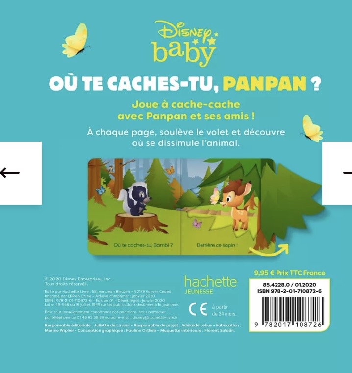 LIVRE - DISNEY BABY - Où te caches-tu, Panpan ?