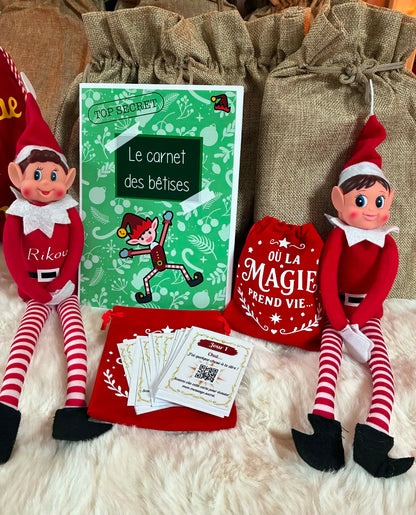 Hotte Magique Parlante – 24 messages de votre lutin & Carnet des Bêtises