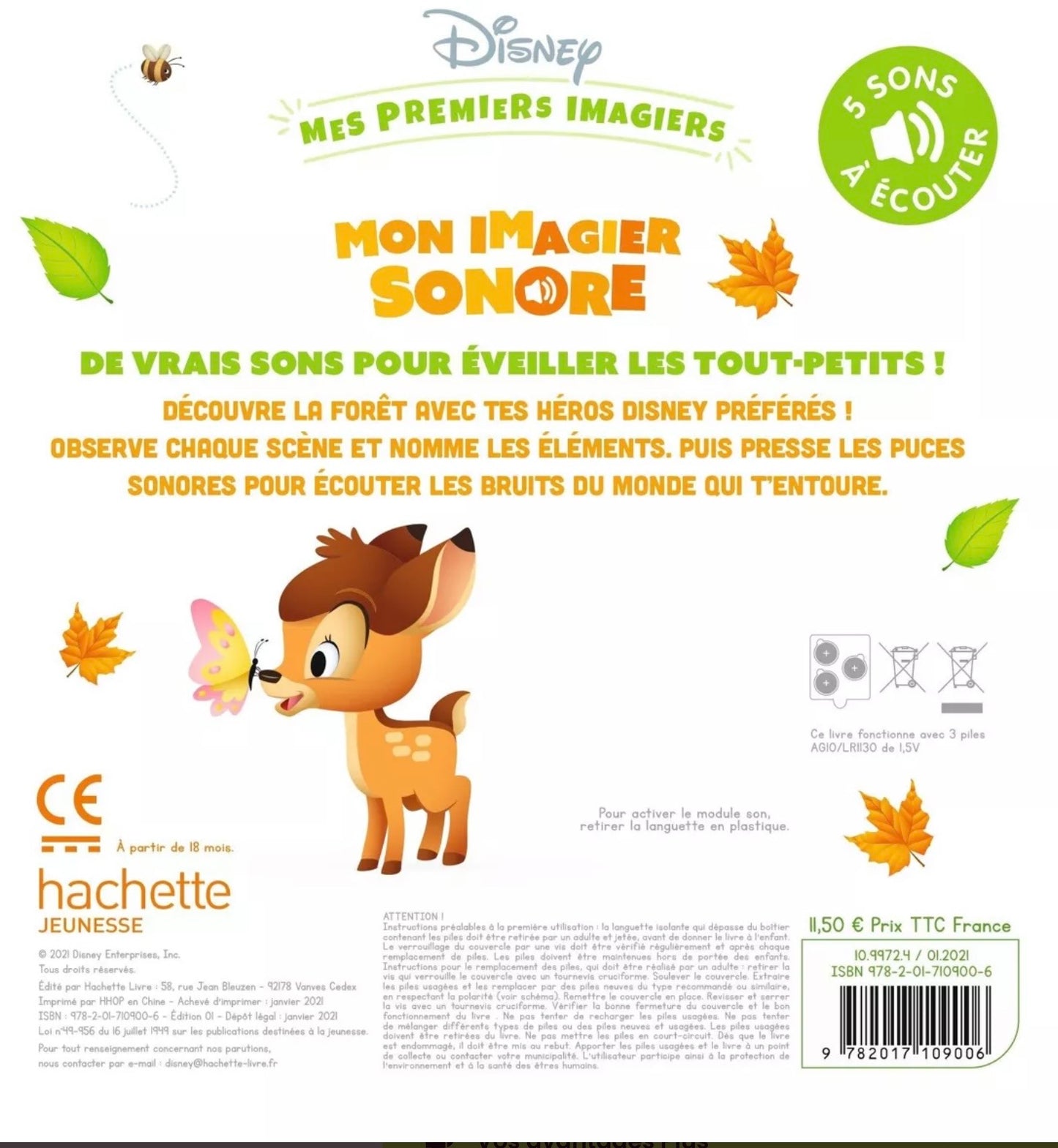 LIVRE - DISNEY BABY - Mon Imagier Sonore - La forêt