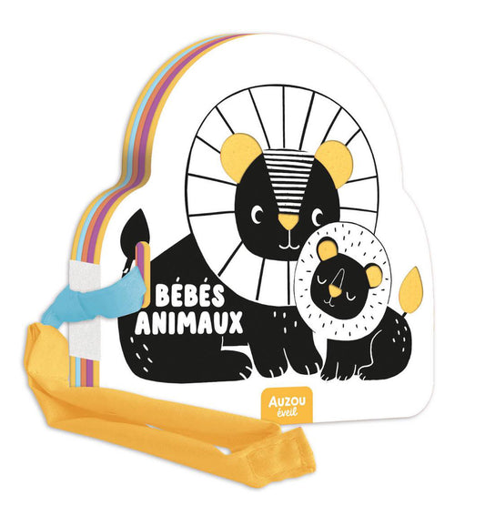 Mon premier livre poussette en noir et blanc - bébé animaux