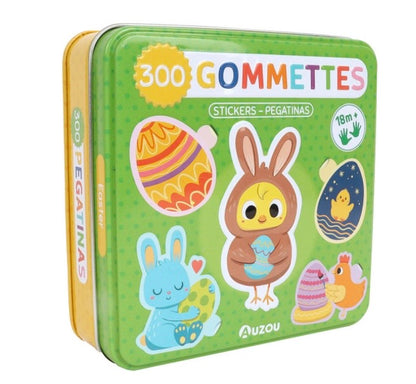 BOÎTE MÉTAL - 300 GOMMETTES PÂQUES