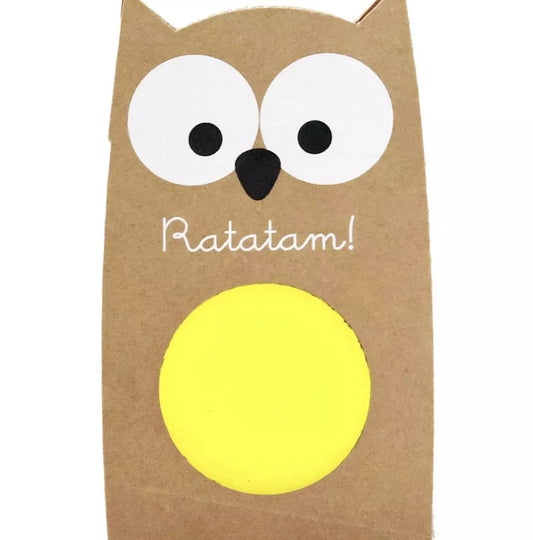 Balle rebondissante hibou jaune 57mm