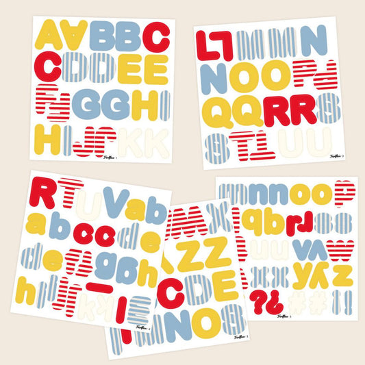 Lettres magnétiques colorées