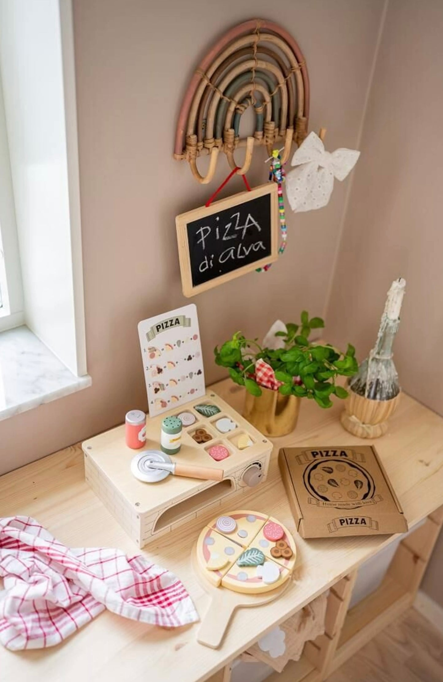 Jouet en bois enfant - Four à pizza