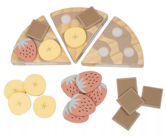 Jouet en bois enfant - Pizza dessert en bois