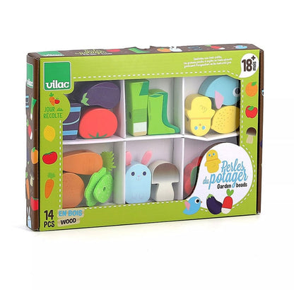 Perles en bois, thème Potager