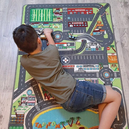 Tapis de jeu pour enfant - dans la ville 95 x 133 cm