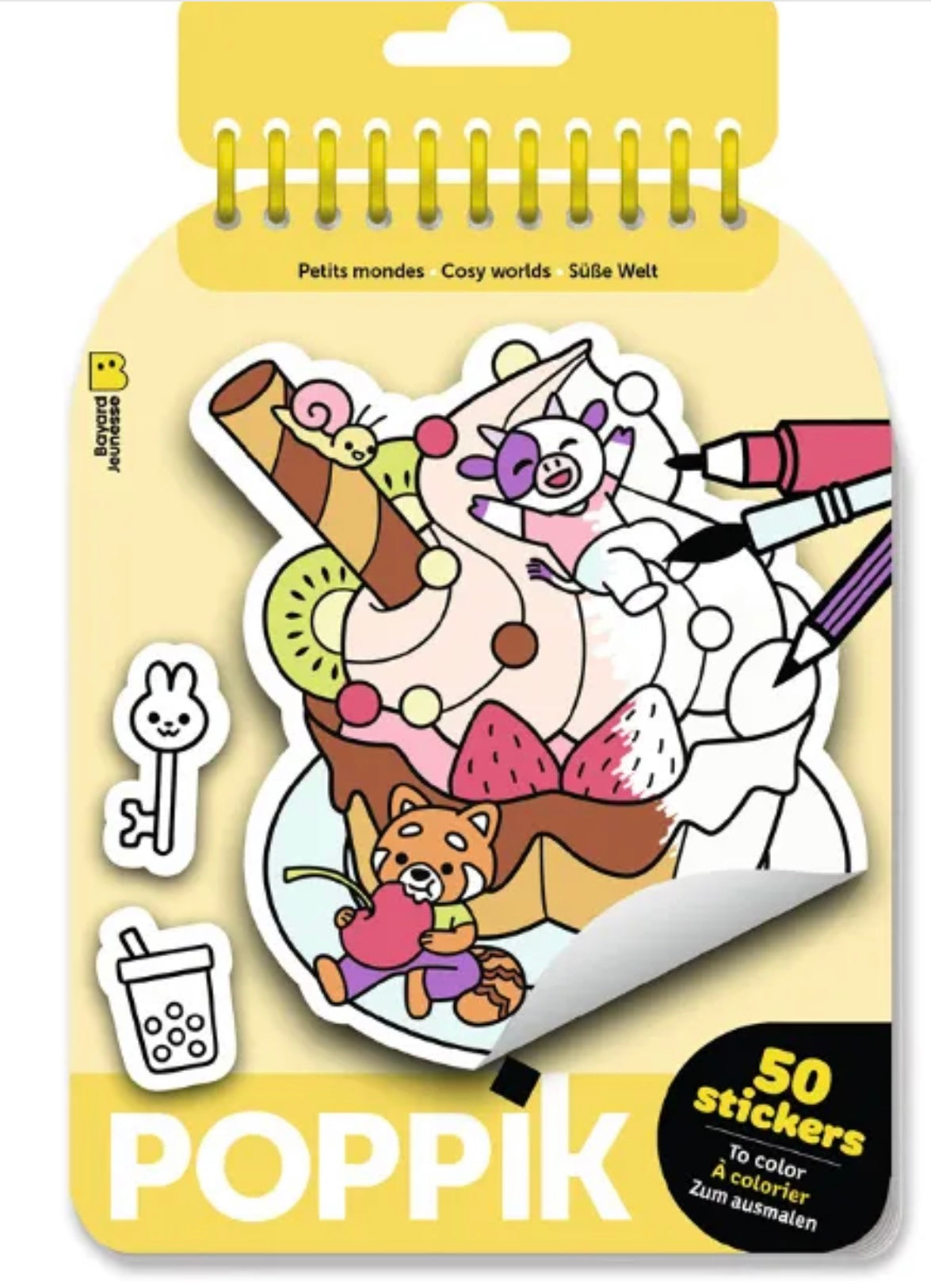 CARNET DE STICKERS A COLORIER : petit monde