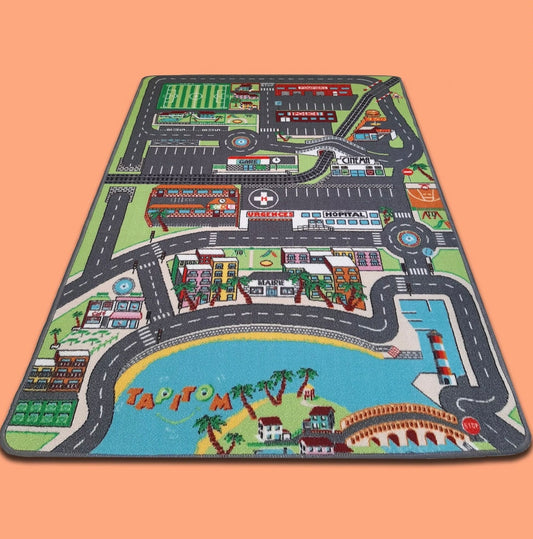 Tapis de jeu pour enfant - dans la ville 95 x 133 cm