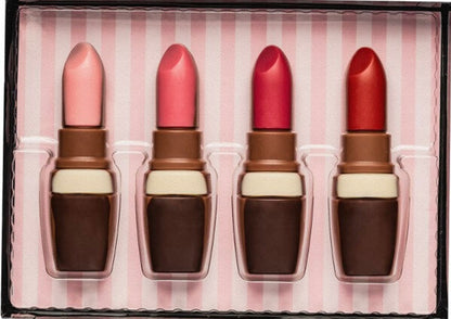 Coffret insolite rouge à lèvres en chocolat