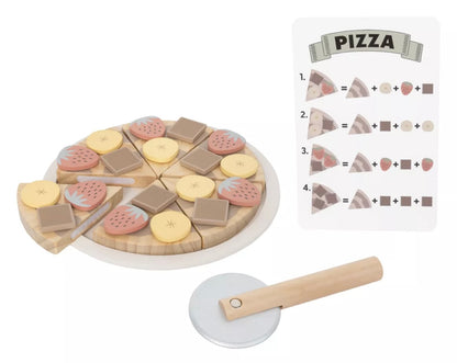 Jouet en bois enfant - Pizza dessert en bois