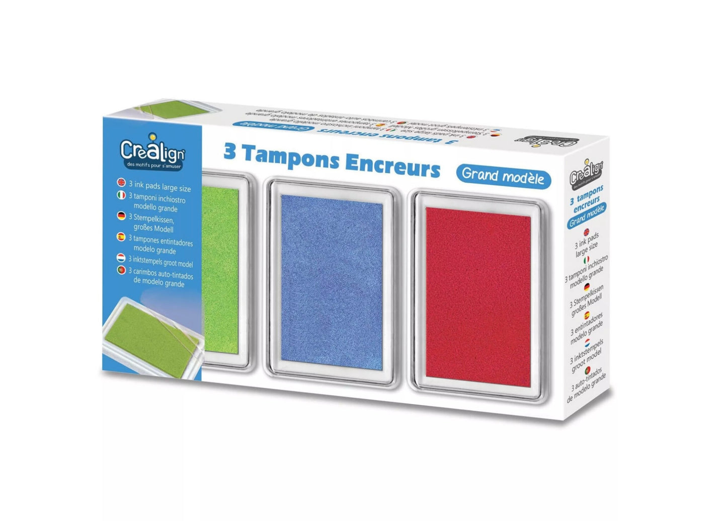 Pack 3 encreurs : vert, bleu et rouge