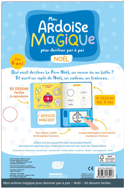 Mon ardoise magique pour dessiner pas à pas – Noël – 60 dessins faciles